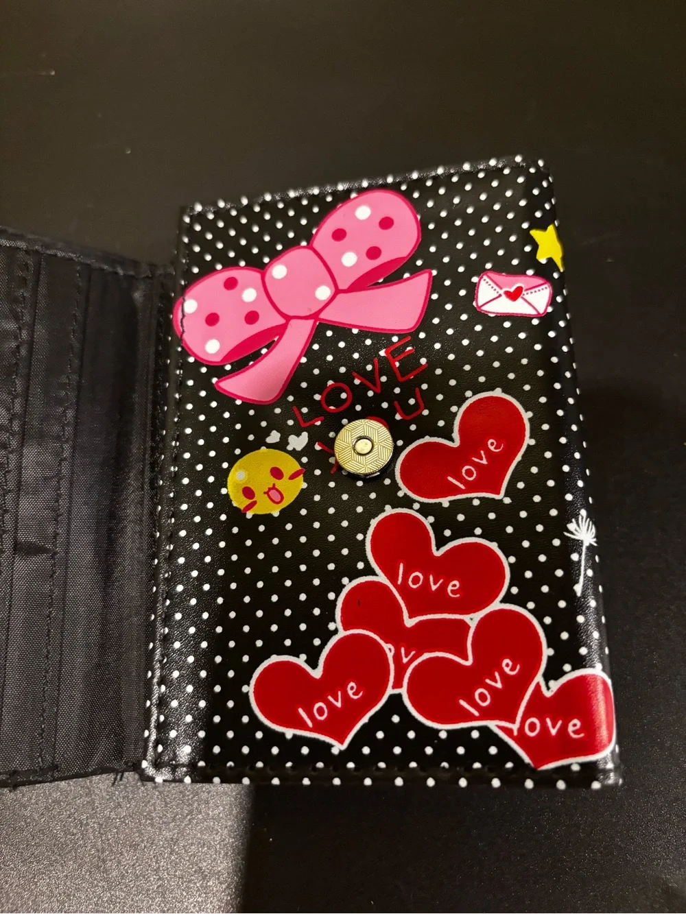 Kids Heart Print Foldable Wallet